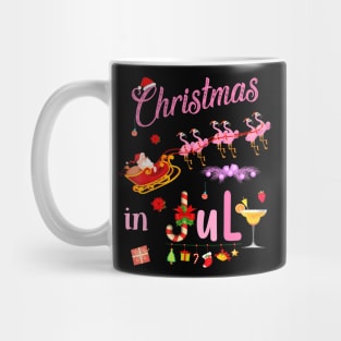 Funny Flamingo Pink Camping Car Christmas In July Mug